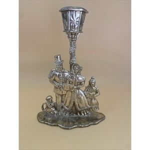 Vintage Towle Silverplate Christmas Carolers Holiday 7" Taper Candle Holder